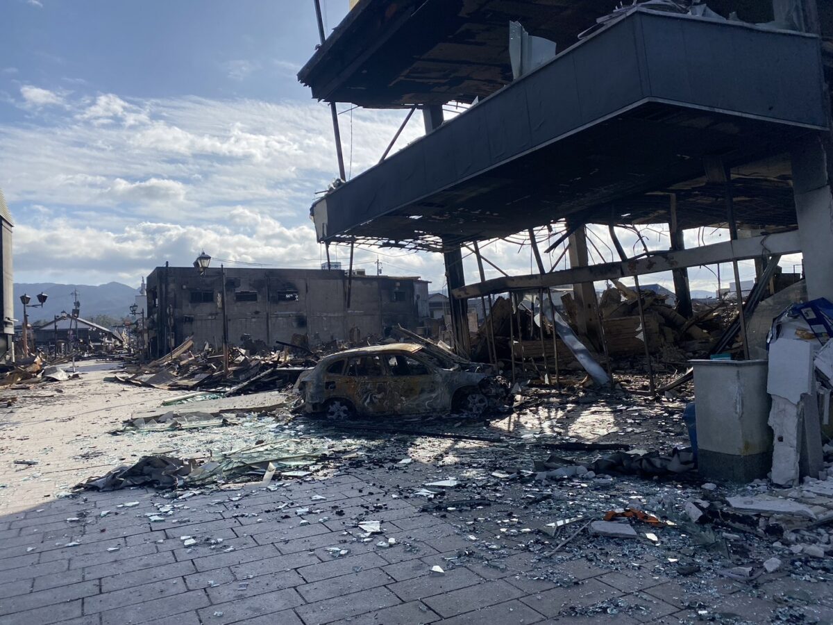 変わり果てた街の姿（撮影　2024年1月5日）