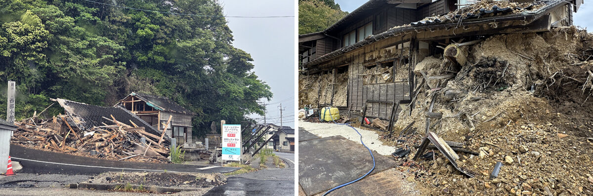 大谷川の周辺は特に豪雨での土砂被害が大きかった