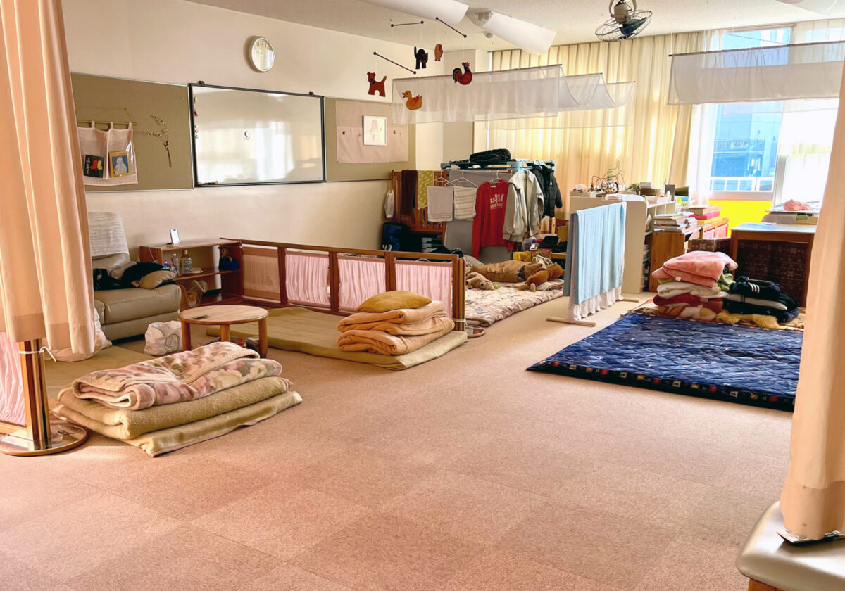 避難所として開放した平和こども園の保育室（撮影：2024年2月12日　平和こども園提供）