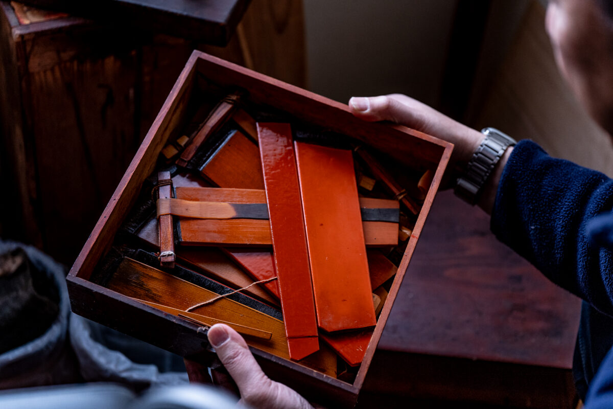 「私の宝物です」と言って見せてくれた漆刷毛