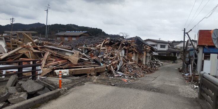 地震で大きな被害を受けた町野（撮影日：2024年1月　写真提供：山下祐介さん） 